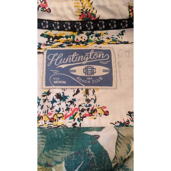 Huntington Beach Club Vintage Palm Leaf Button Down Shirt  Medium - Picture 10 of 10